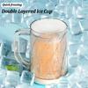Freezing Beer Mug Double Wall Gel Freezer Mugs Plastic Ice Beer Cup with Handle Transparent Cooling Cup for Restaurant Bar