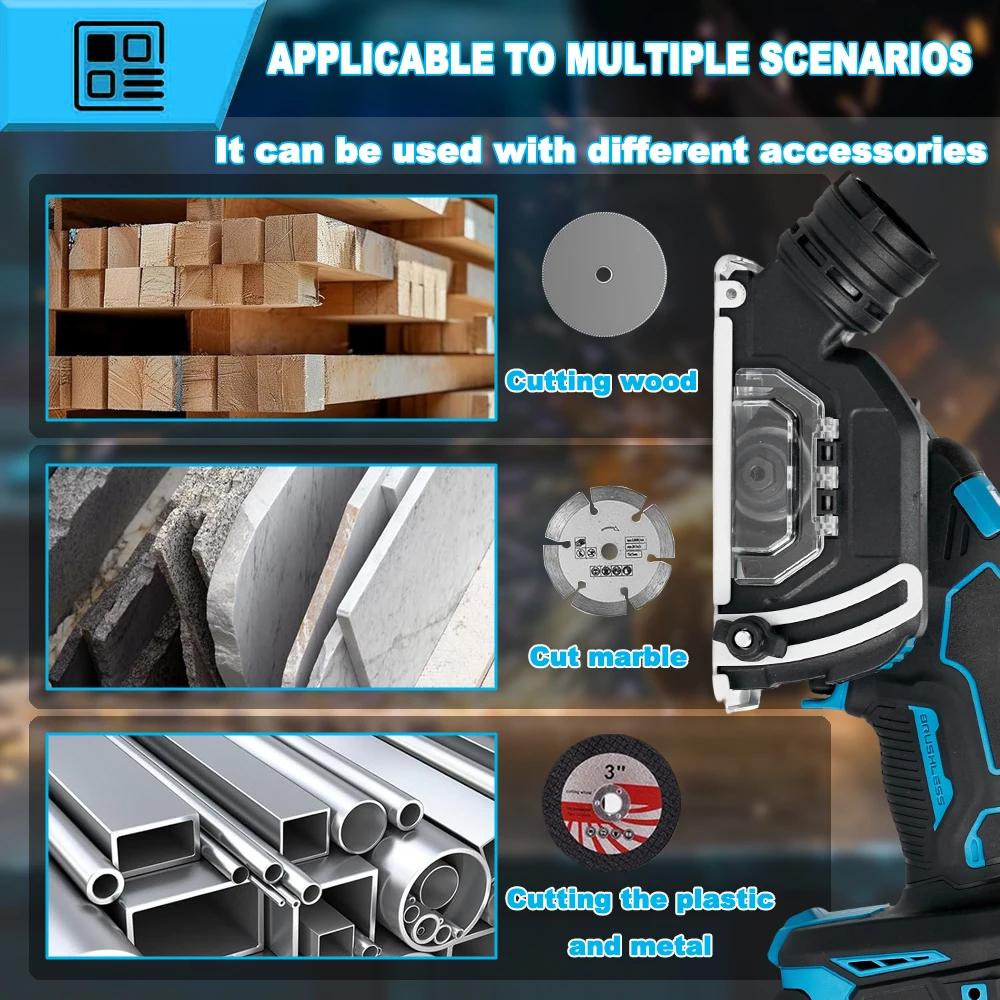 Mini Polizor Unghiular 3 inch Fără Perii 76MM Electric Compact Unealtă de Tăiat Mașină de Tăiat Fără Baterie