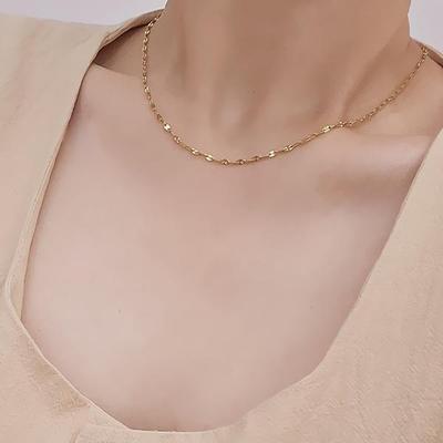 Women's Accessories Cutting One-Line Gold Necklace