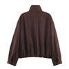 European and American style, new women's clothing, retro loose short anti-velvet leather jacket 4341878