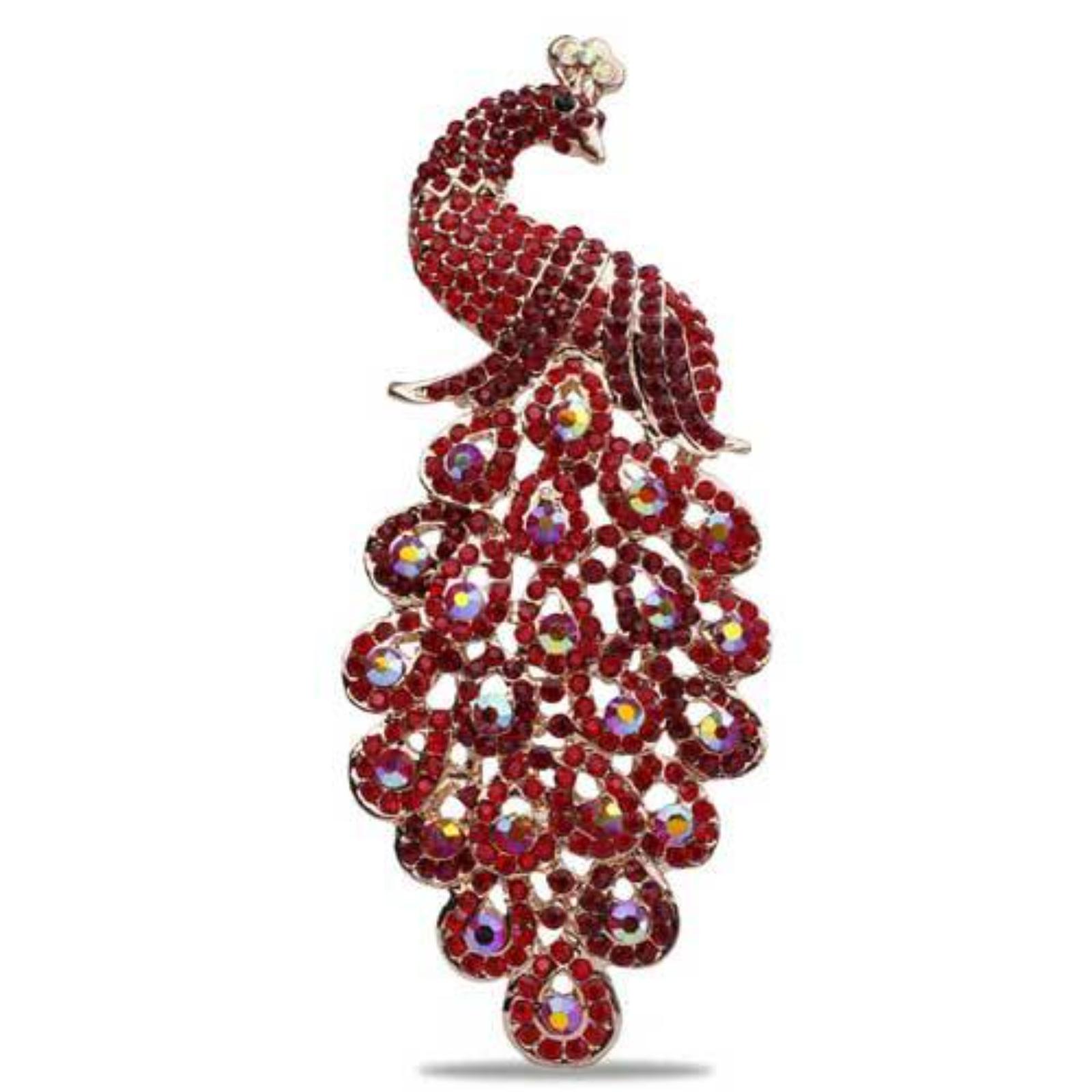 

Peacock Brooch: Elegant Enamel Animal Pin New Vintage- High-Grade Alloy Brooch With Diamond-Studded Crystal One Size