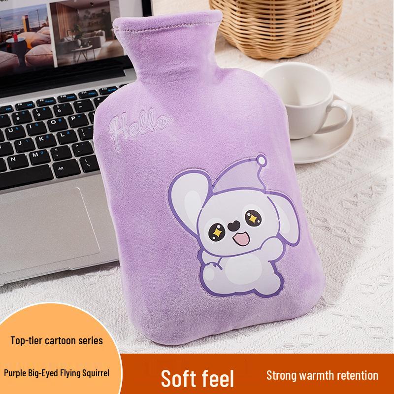 Kaqikete Cute Cartoon Plush Refillable Winter Hot Water Bottle & Hand Warmer
