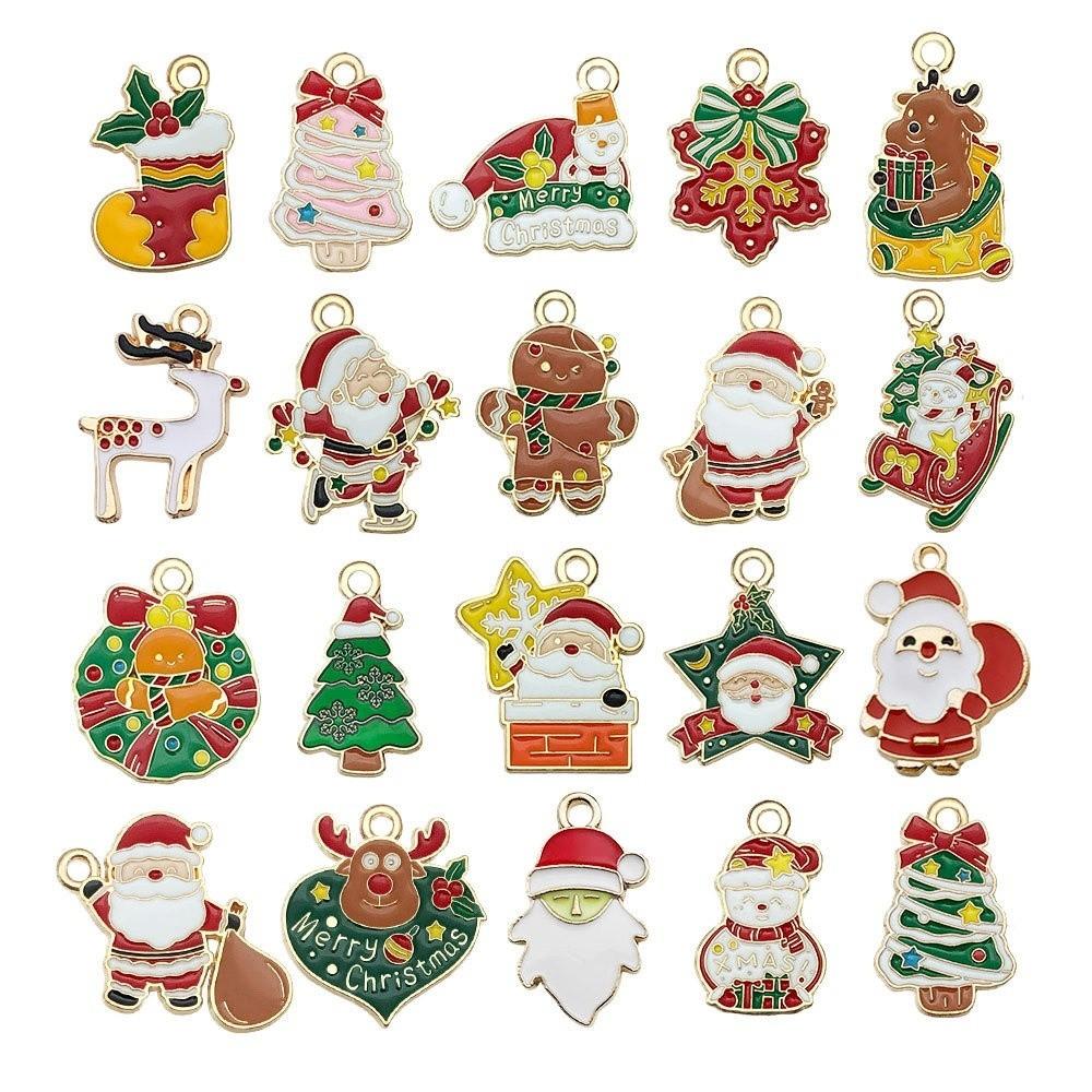 20/30pcs Hanging Necklace Charm Christmas Keychain Pendants Creative Bracelet Pendants  DIY Crafting