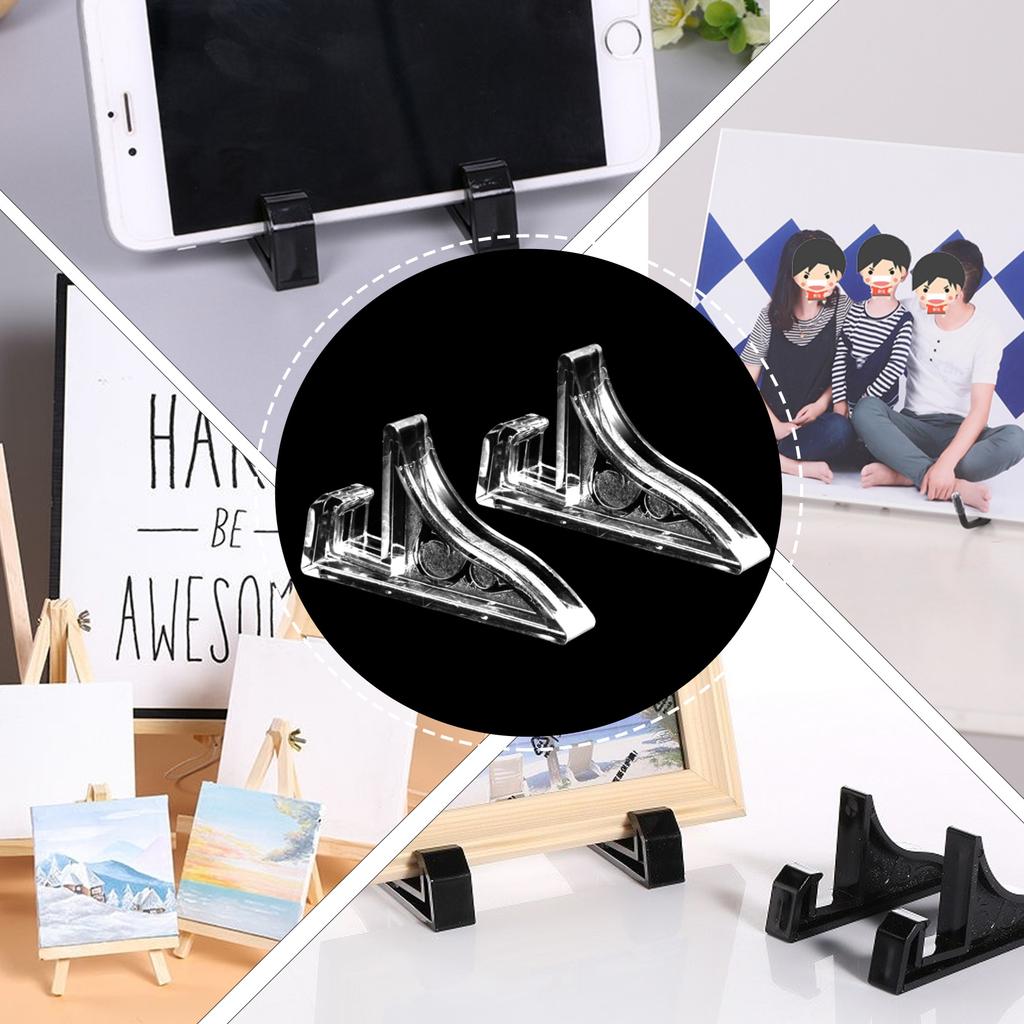 10Pcs Picture Frame Stand Desktop Display Base Multi-Functional Plastic Pedestal for Photo Certificate Phone Artwork Showcase