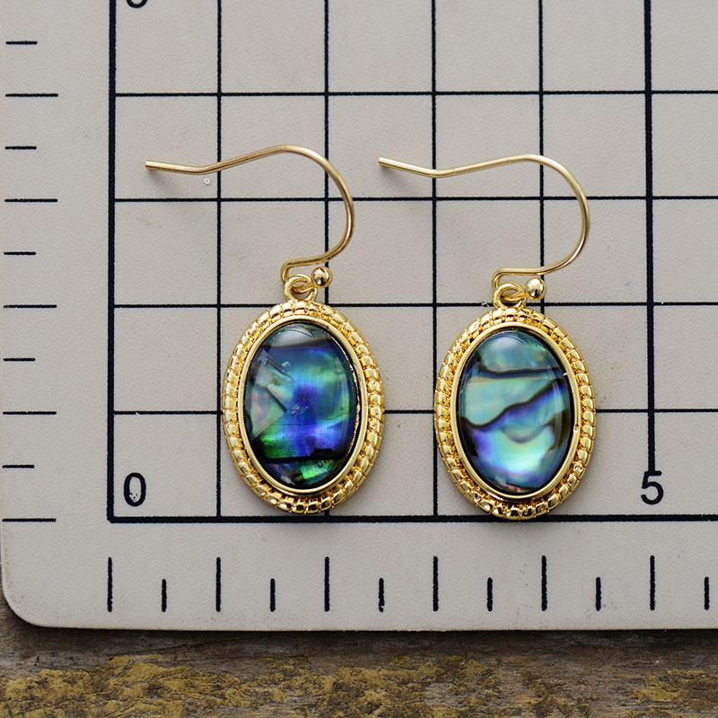 BLINGBAY Women's Pendant Earrings New Simple Natural Stone Shell Shape Pendant Earrings Retro Popular Accessories Modern Jewelry Gifts Blue