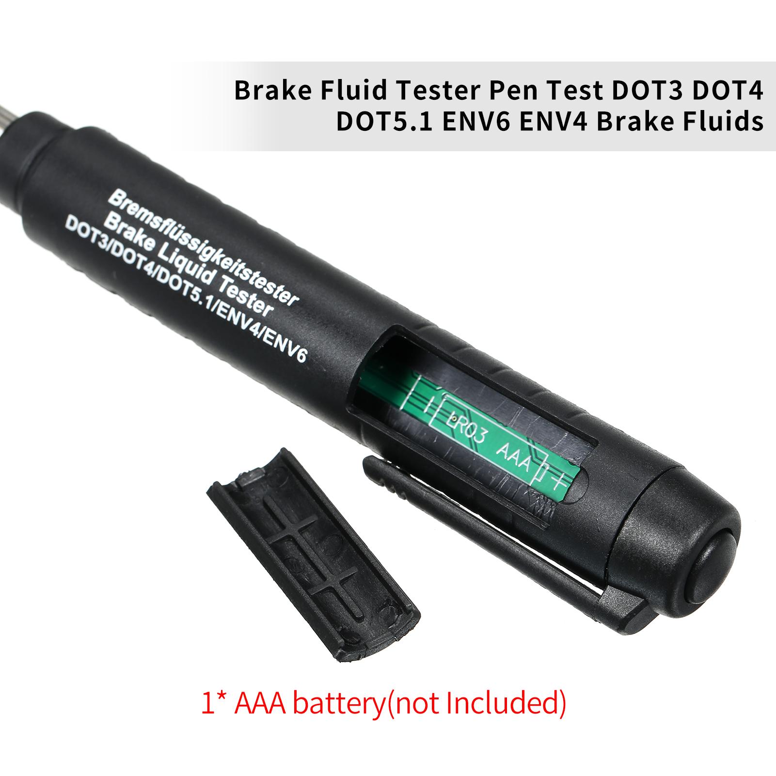 

Brake Fluid Tester Pen Test DOT3 DOT4 DOT5.1 ENV6 ENV4 Brake Fluids with 5 LED Indicators чёрный