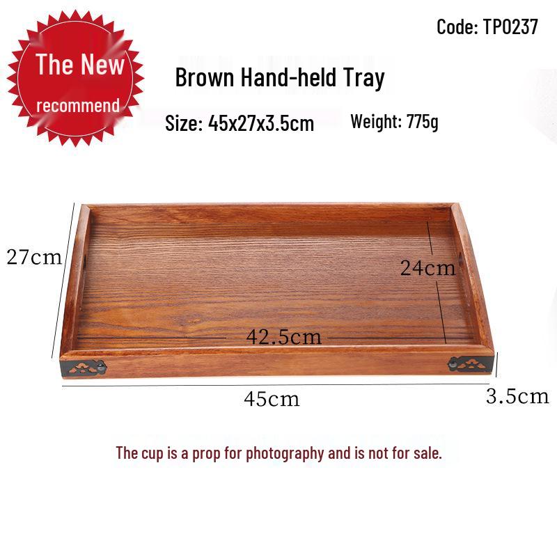 Handcrafted Japanese Orchid Rectangular Wooden Tea Tray with Custom Logo for Hotels and Restaurants