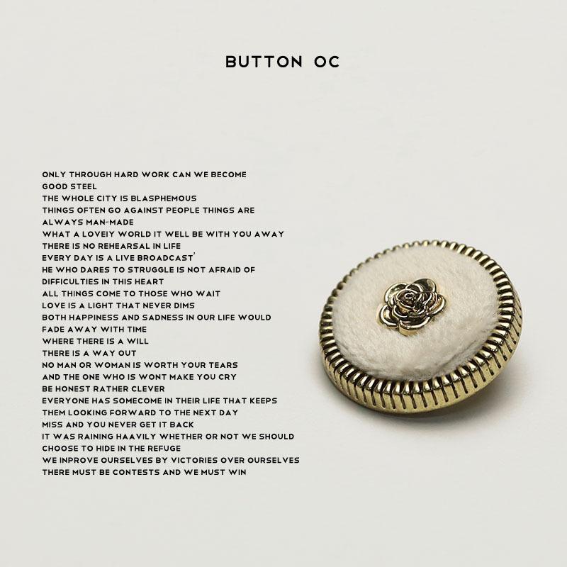 Flocking Virtual Edge Buttons, Small Flowers, Black And White Small Fragrant Jacket, Sweater Decorative Buttons, Suit Clothing Buttons