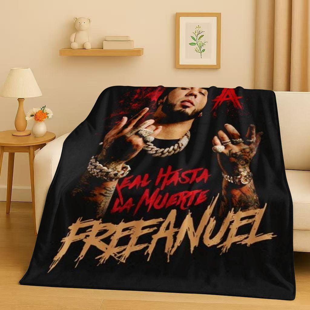 3D Anuel AA Real Hasta La Muerte Rapper Flannel Blanket,Ultra Soft Warm Plush Throw for Home Bedroom Bed Sofa Cover Kids Picnic