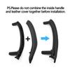 Car Front Rear Passenger Doors Pull Handle Trim With Leather Outer Cover For BMW X5 X6 F15 F16