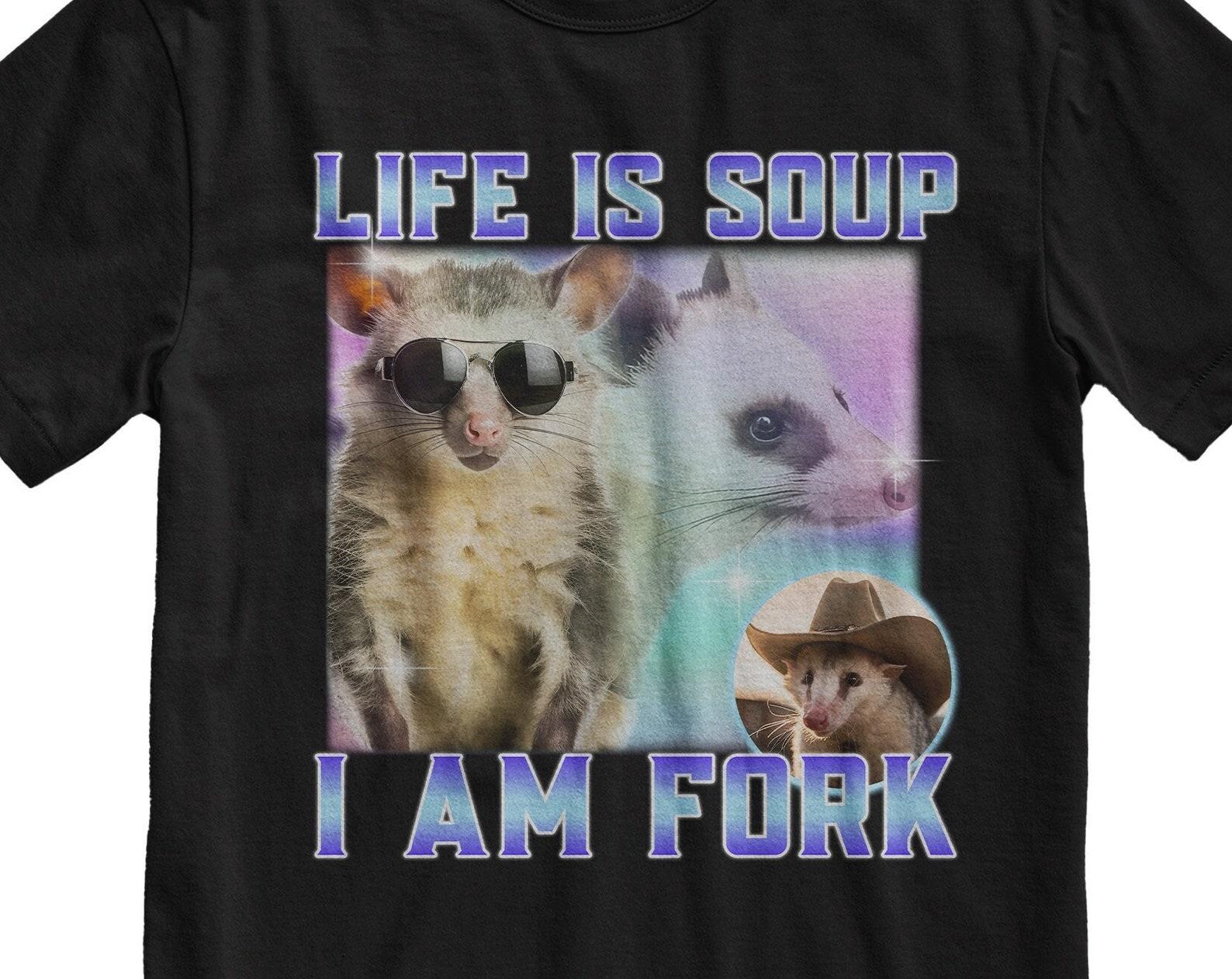 Funny Possum Meme T-Shirt: Y2K Dank Quote Tee 4XL