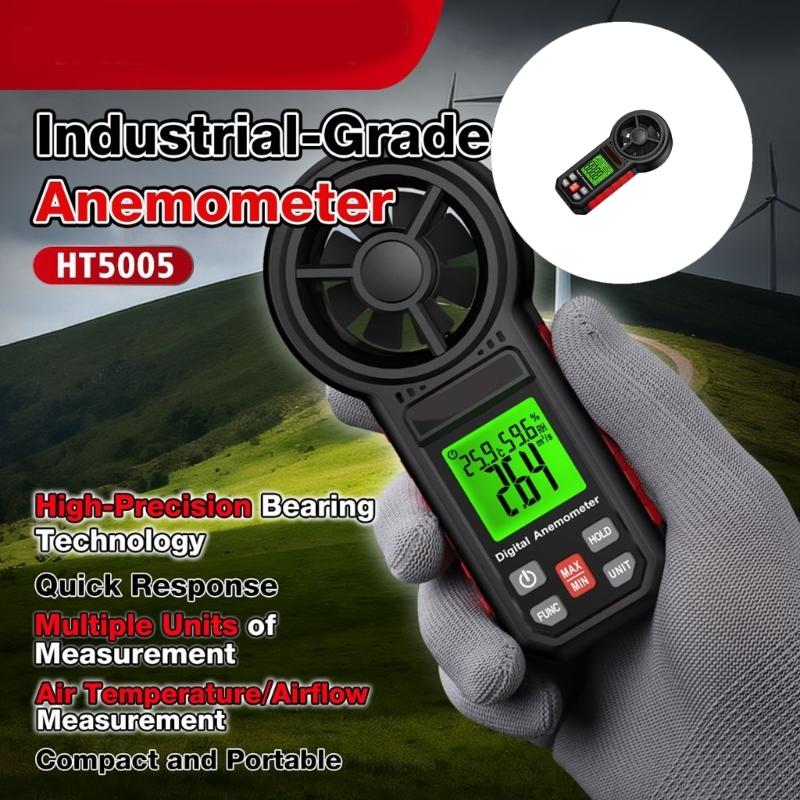 Small Speed Meter with Digital Readout for Wind Direction Humidity Temperature Measurement & Accurate Result
