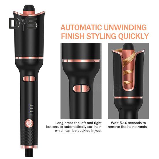 Automatic Hair Curling Iron 4 Temperature Adjustable Fast Heating Portable Travel Hair Curler Electric Curling Wand Women Hair Styling Tools