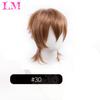 LM Synthetic Short Wigs Wolf Cut with Bangs Choppy Cosplay Party Wig for Men Women Pink Red Blue Purple Korean Style Man Wig