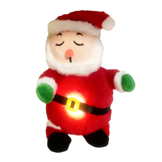 

Glowing Santa Claus Plush Toy with Breathing And Music Soothing Sleep Aid for Babies Kids Soft Stuffed Animal Doll
