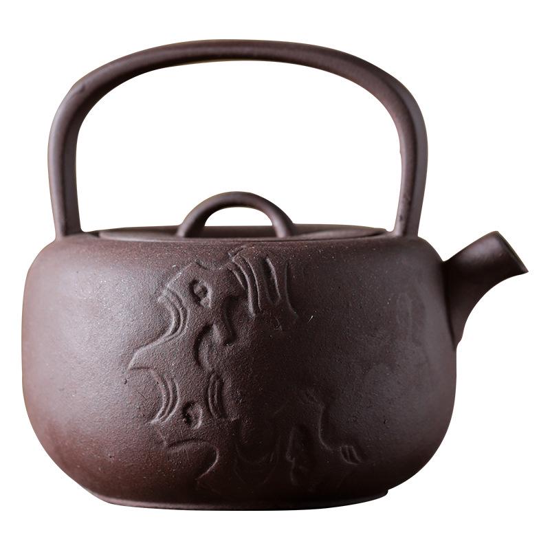 Zequan Purple Clay Ceramic Teapot - Handmade Traditional Gongfu Tea Set for Home Use