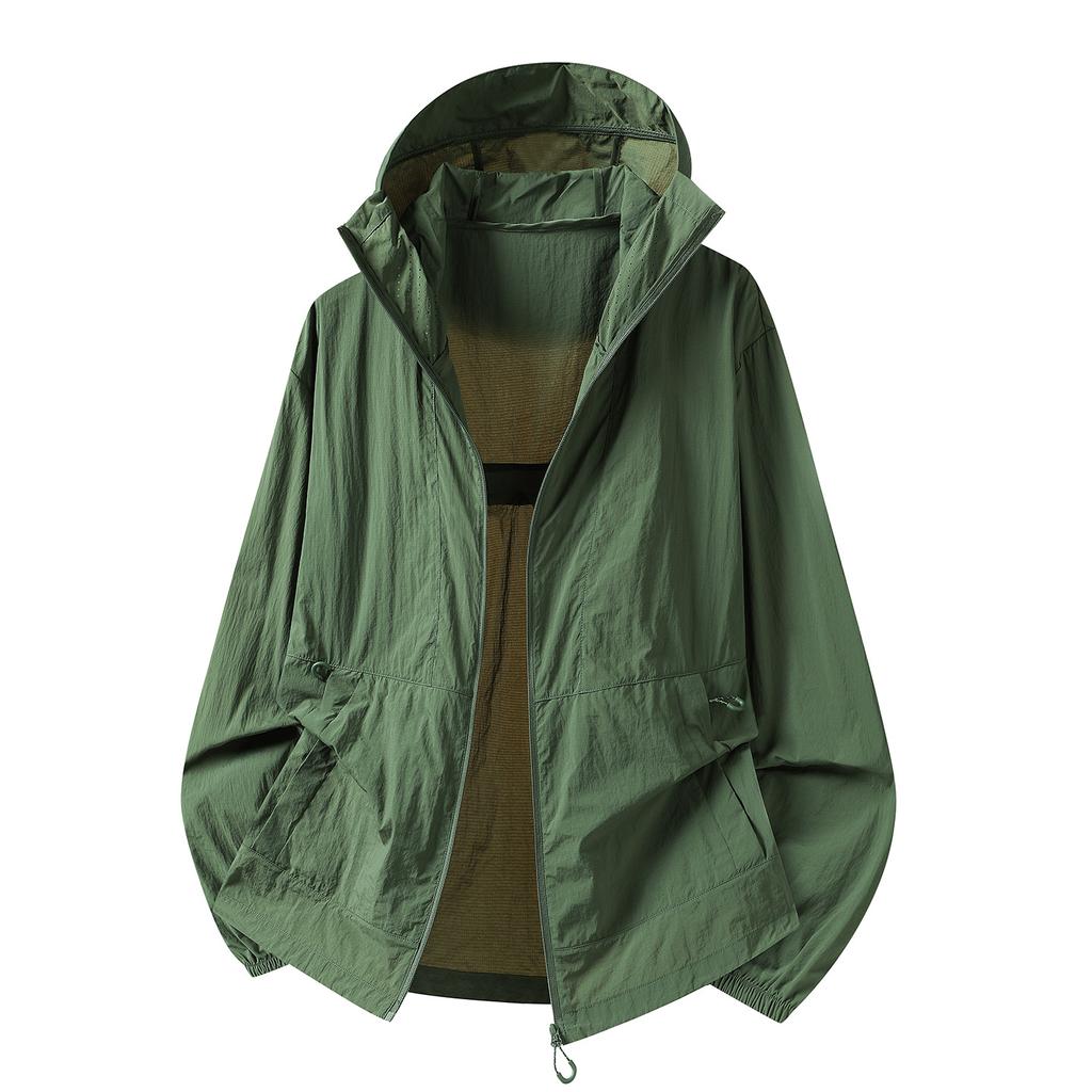 Outdoor lightweight sports hooded charging sunscreen clothing jacket women's light and breathable anti-splashing sunscreen clothing