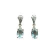 Aquamarine Gemstone 925 Silver Inlaid Simple Stud Earrings