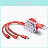Original Logo Retractable Data Cable Fast Charging 3-in-1 Car Charger For Apple Android And Type-c Devices