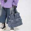 Large Capacity Denim Bag Women's Shoulder Bag Letters Tote Bag