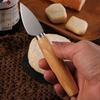 Rubber Wood & Stainless Steel Cheese Knife Set - Western Tableware with Knife, Fork, and Spoon