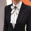 Rhinestone Crystal Bow Brooches Cloth Art Necktie Trend Shirt Collar Pins  Jewelry Accessories