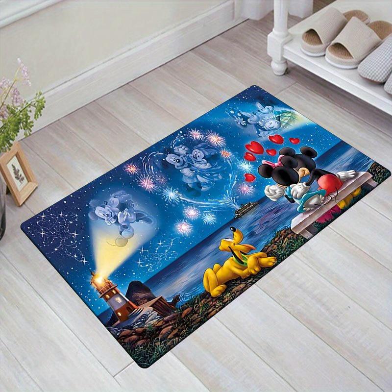 

1 шт. Ковер с рисунком Микки Мауса и Минни от Disney, Ковер для зоны, Нескользящий ковер, Ручная стирка, Коврик для пола, Подходит для гостиной, спальни, домашнего декора 60cm by 90cm