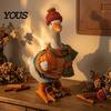 Resin Toy Decoration Autumn Pumpkin Duck Ornament, Exquisite Craft, Lifelike Animal Office Desk Figurine, Creative Home Garden Patio