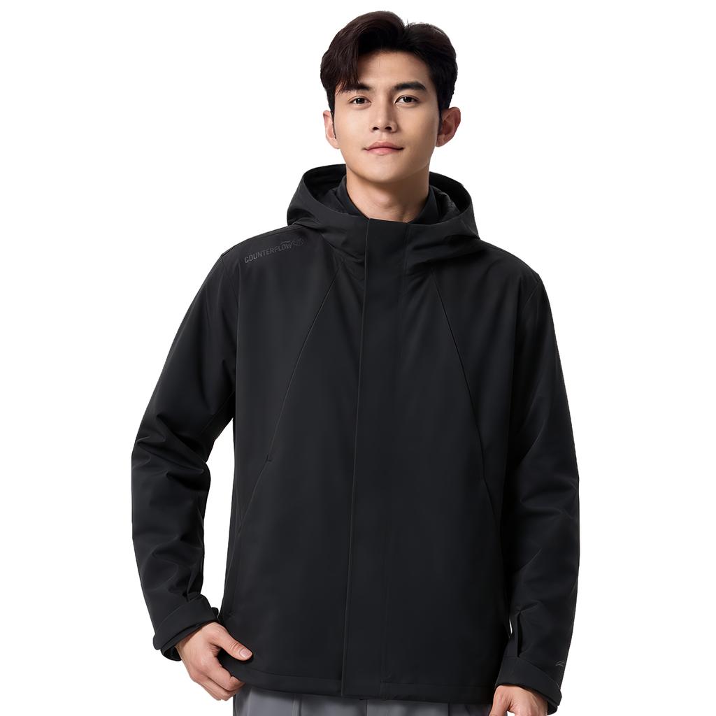 Li Ning Outdoor CF Shell Jacket Fleece Warm Loose Three-In-One Sports Windbreaker Men jackets Black AWBW029-4