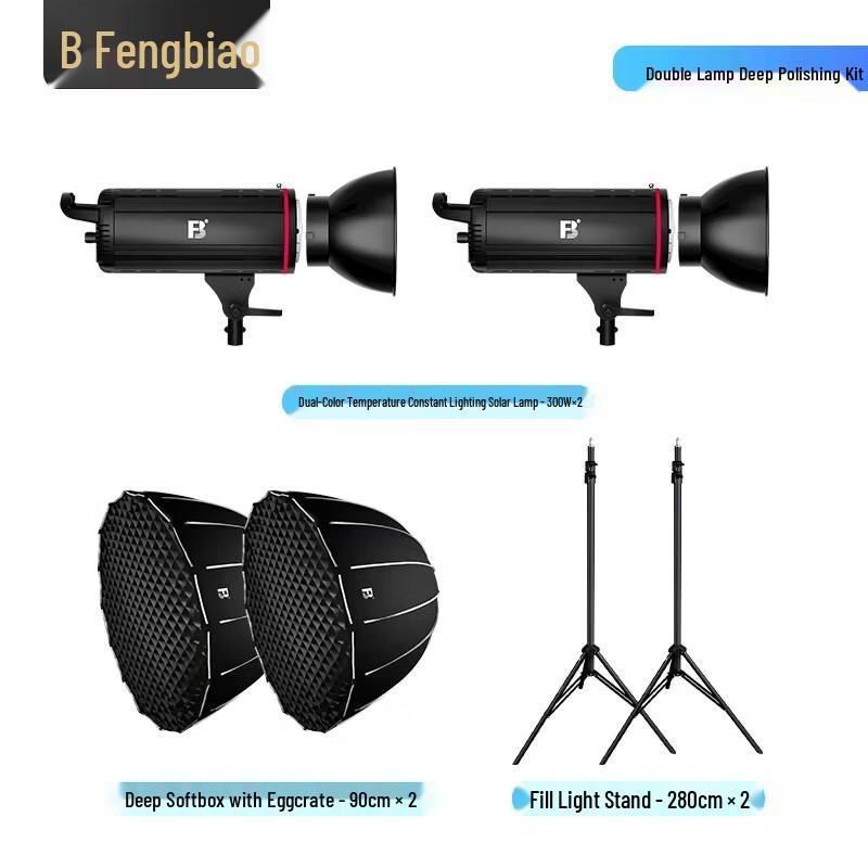 FB 300W Bi-Color COB LED Video Light Kit