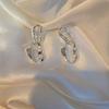 Silver Needle Korean Design Luxury Gold Dangle Hoop Earrings for Women