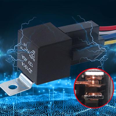 1PCS 4 5-Pin Waterproof Car Relay 12 24 V and Harness Heavy Duty SPDT Automotive Relay With Black Red Copper Terminal Auto Relay