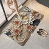 3D Floral Bathroom Floor Mat Household Floor Mat Absorbent Quick Drying Anti Slip Mat