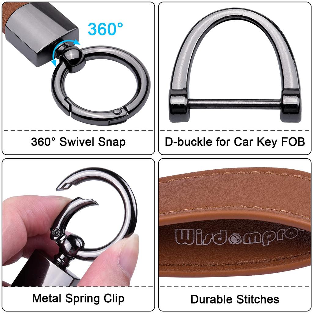 Wisdompro Car Key Chain, Genuine Leather, Car Key Chain, Lost
