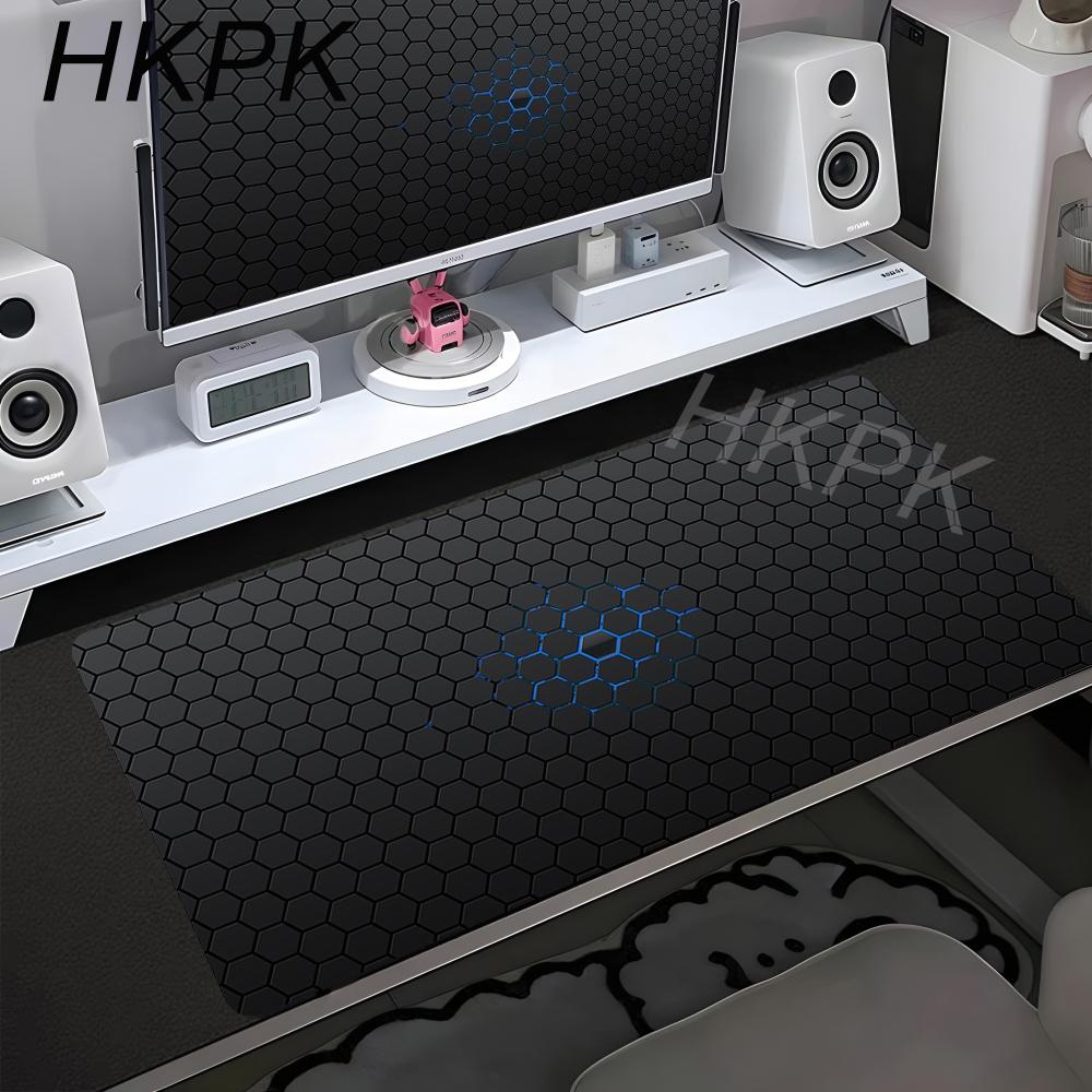 PC Tastaturmatte Geometrisch Großes Mauspads Sechseck Gamer Kissen Wabenmuster Mauspads Gummi Übergröße Schreibtischunterlage Kunst Design Schreibtischteppich