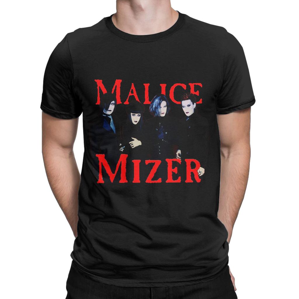 MALICE MIZER Baumwoll-T-Shirt für Herren Beach Voyage Tour Band Streetwear T-Shirts O-Ausschnitt Harajuku Tees Übergroße Muster Tops