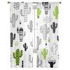 Desenhos animados grafite verde preto branco cacto cortinas transparentes para sala de estar quarto moderno voile tule cortina janela cortinas