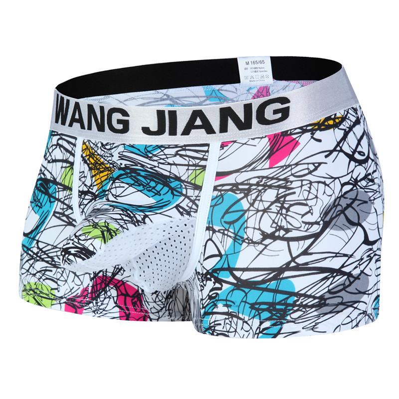 Male Summer Sexy Elephant Nose Gun Egg Separated Ice Silk Boxer Briefs