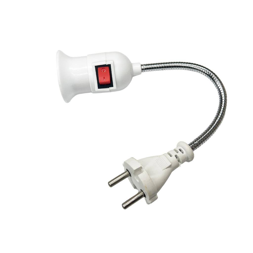 US/UK/EU Plug E27 Screw Base Bulb Socket 110V 220V LED Bulb Holder Flexible Bend Converter Adapter LED Lamp Base With Switch