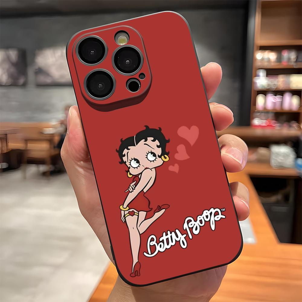 Cartoon B-Betty HOT B-Boop Handyhülle Für IPhone 17 Pro Max 15 Pro 16 14 Plus 12 13 Mini 11 Pro Stoßfeste Weiche Hülle