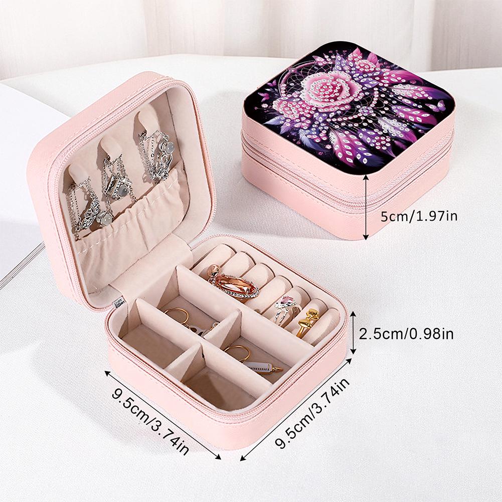 DIY Diamond Painting Wooden Makeup Mirror with Diamond Painting Jewelry Storage Box for Home Decoration Unique Handicraft Gift