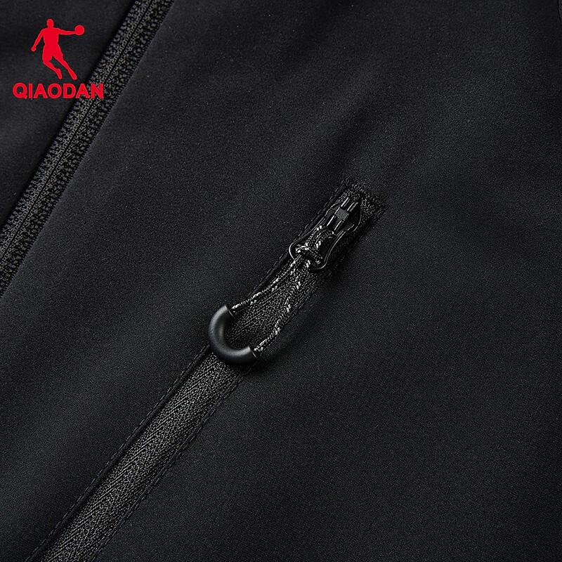 QIAODAN Men's Fleece-Lined Hooded Windbreaker Jacket