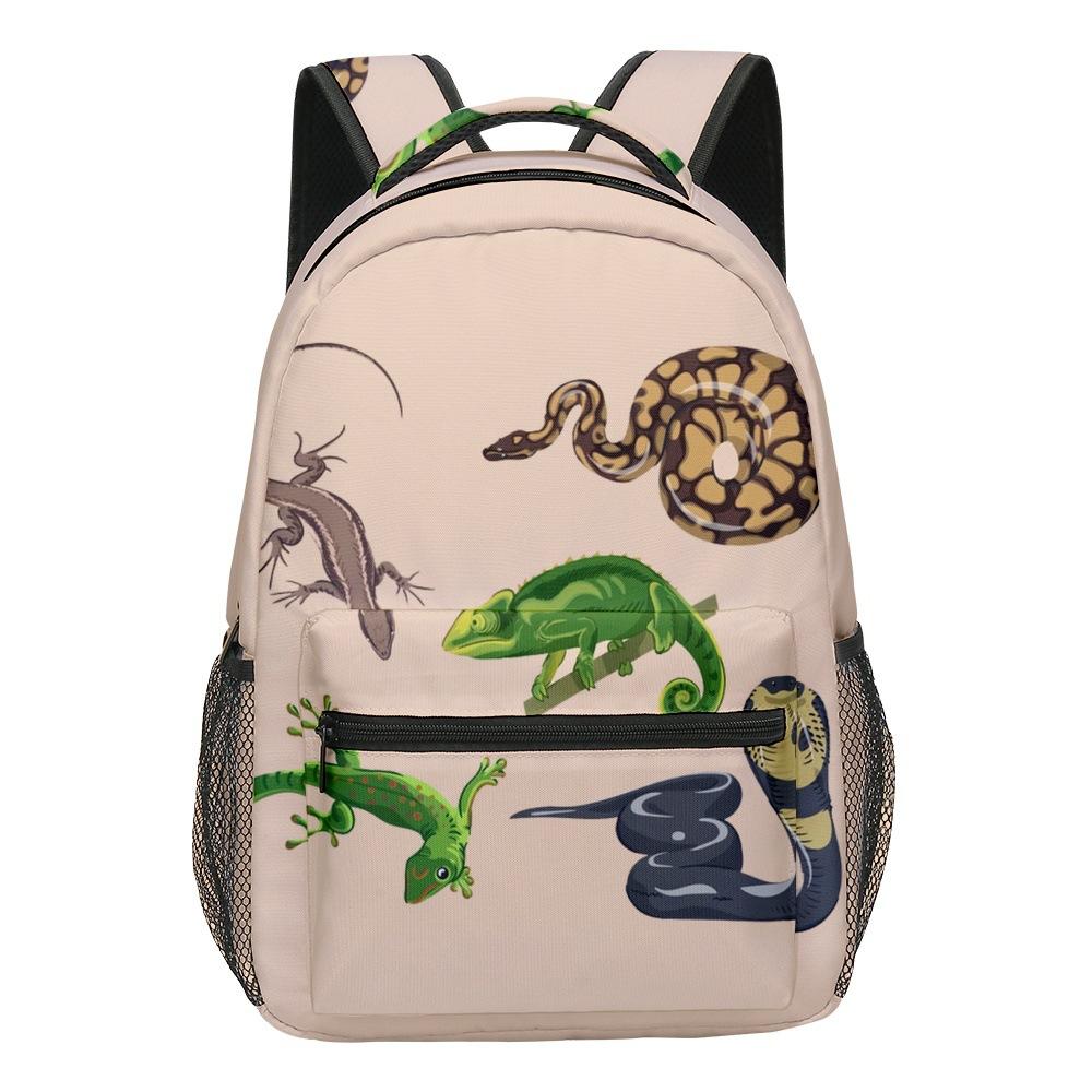 Klassiek Grappig dinosaurus zwaan dier student Schooltas Notitieboek Rugzakken 3D Print Oxford Waterdicht Jongens/Meisjes Reisrugzakken beige