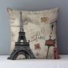 Retro Cozy Couch Cushion Cover Home Decorative Pillows London  Scenic Printed Square  Pillowcase Seat Back Cushions