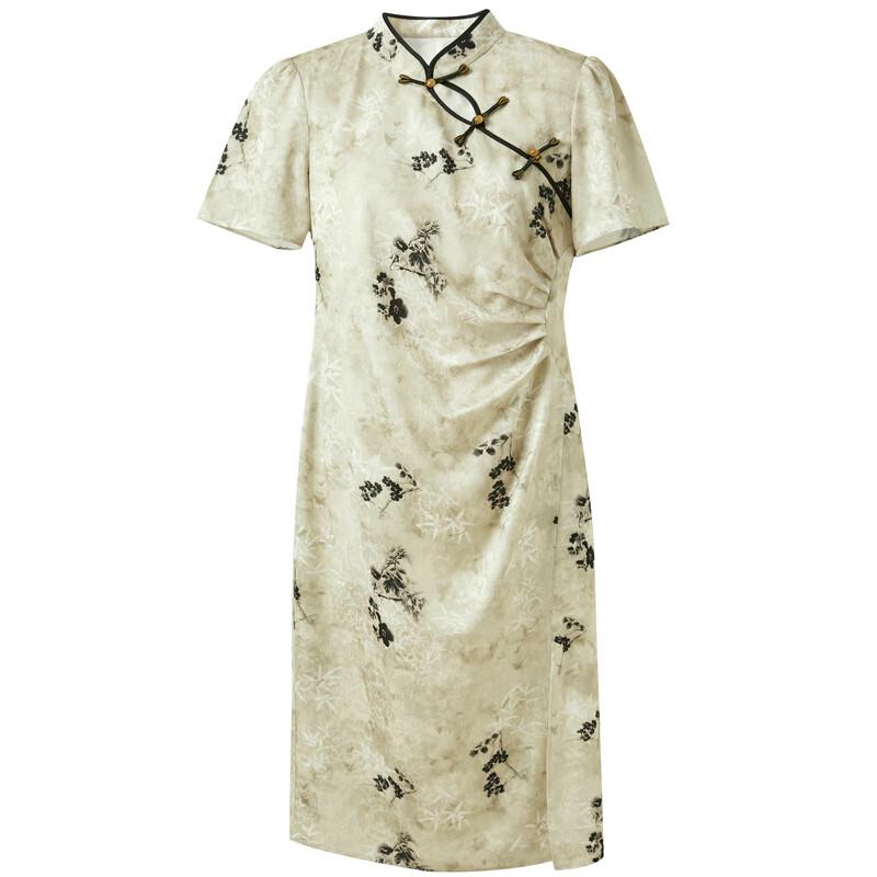 Sancai Plus Size New Chinese Style Floral Qipao Dress