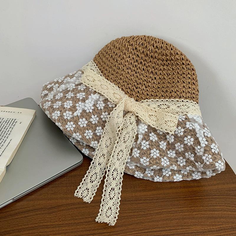 Women's Large Brim Foldable Breathable Straw Sun Hat for Summer Travel & Vacation