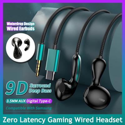 Wired Earphone 3.5mm AUX/Type C HiFi Surround Heavy Bass With MIC In-Ear Game Music Headsets For Samsung Huawei Xiaomi iPad PC
