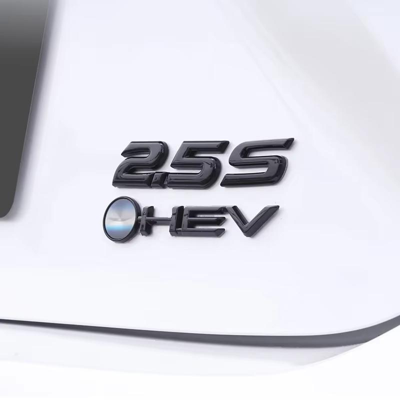 RE33Car 3D ABS HEV Logo Trunk Emblem Badge Decals Sticker For Toyota Camry 9th 2024 Highlander Granvia Sienna Avalon Accessories