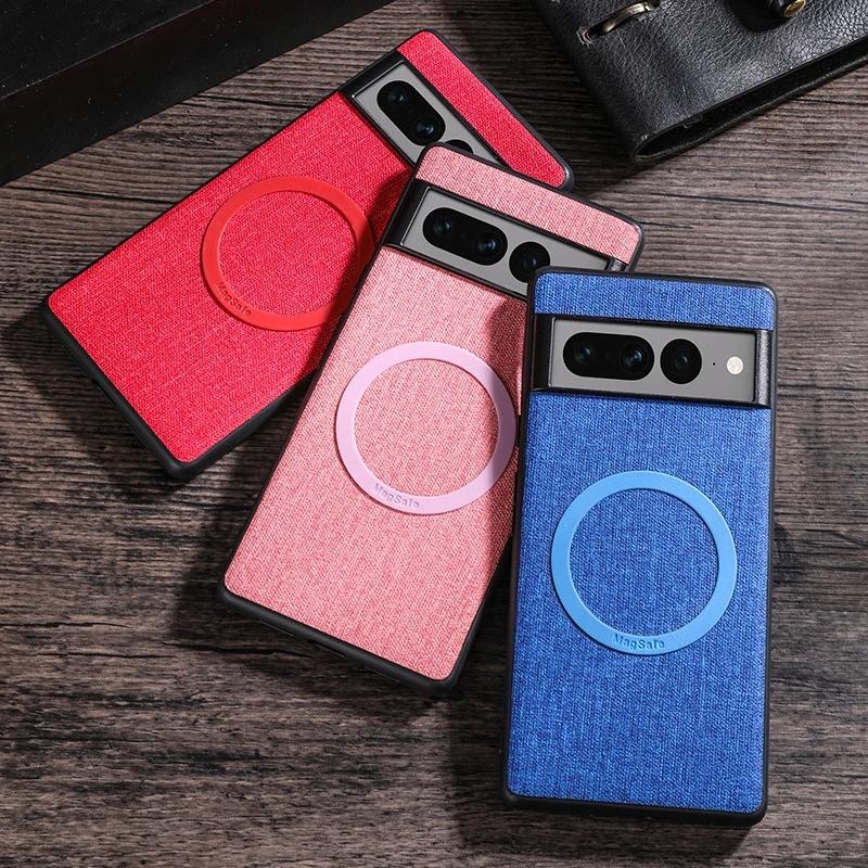 Etui na Pixel 9 8 7 6 9Pro XL 8A 7A 6A Tkanina Ładowanie bezprzewodowe Magnes do Magsafe Pokrowiec Odporny na wstrząsy dla Google Pixel7