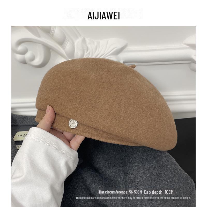 

Женский серый шерстяной берет: Новая модель свободного кроя в корейском стиле для осени/зимы — теплая, стильная и универсальная. One Size